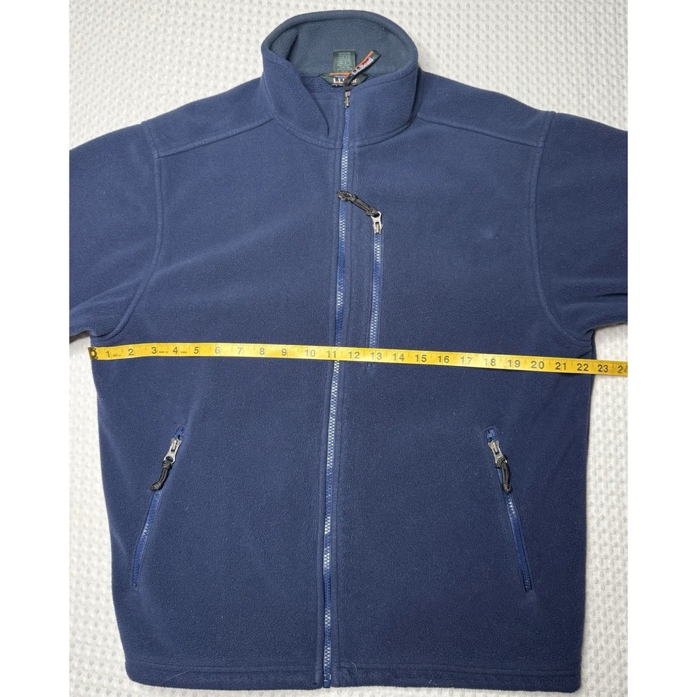 Vintage LL Bean Men's SZ M Thick Blue Full Zip Fleece Jacket Outdoors Pockets - Picture 6 of 7